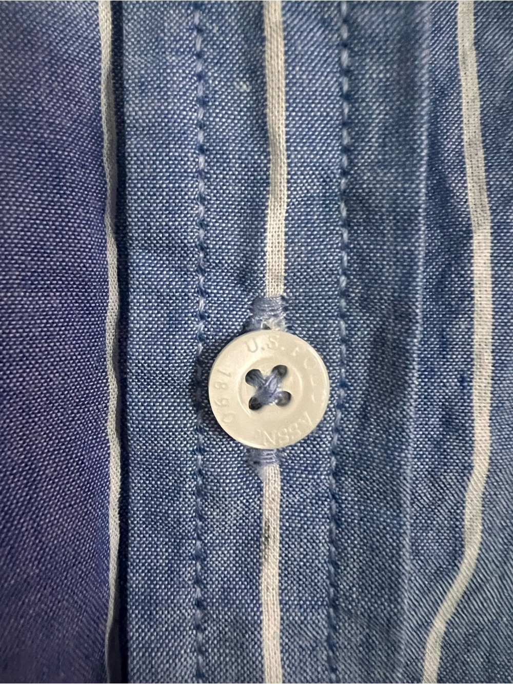 Polo by Ralph Lauren Blue Striped Cotton Button-Down Shirt - Picture 6 of 6